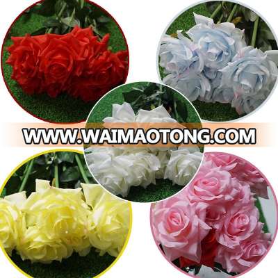 Artificial Outdoor Waterproof LED Rose Flower with Leaves for Wedding Decoration