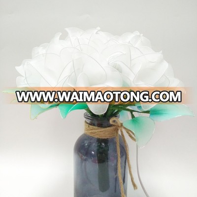 Funeral flower Head LED Artificial Rose Flower Bunch With luminous Color event party supplies